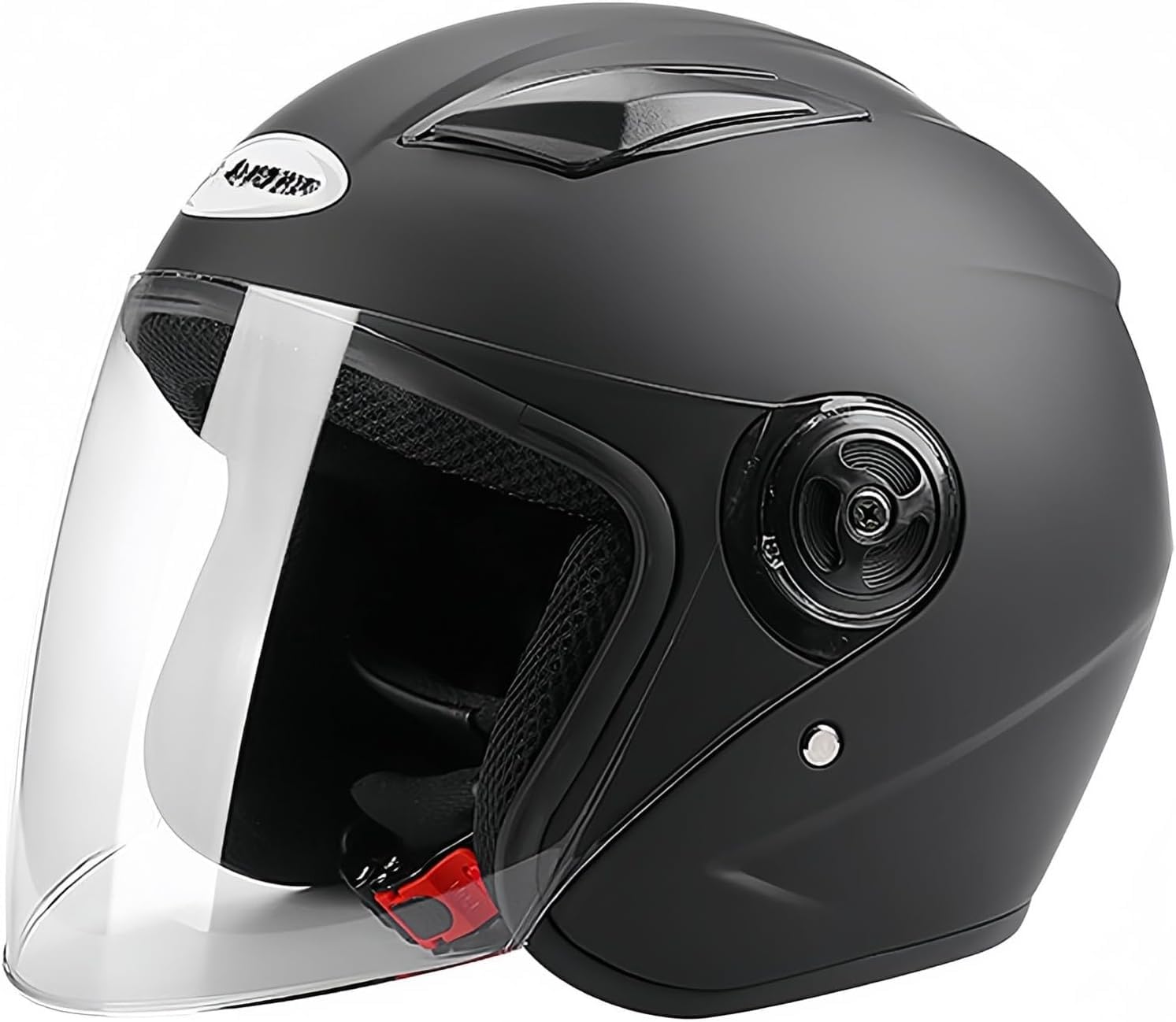 Casco de moto de cara abierta con visera transparente y medio casco 3/4 7