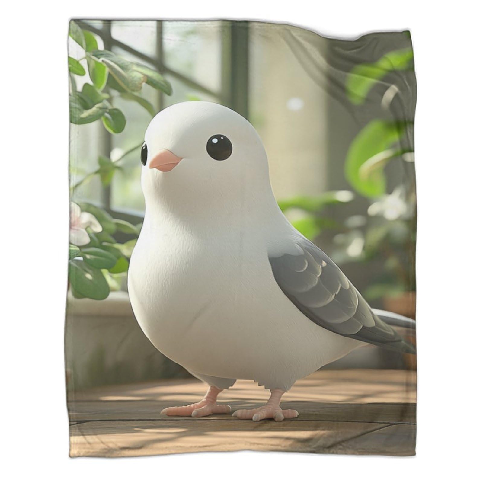 Couverture douillette pour Columba contre le froid plaid flanelle oiseau 3D chaud 150x200cm