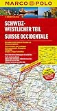 MARCO POLO Karte Schweiz, Westlicher Teil 1:200.000: Mit landschaftlich schönen Strecken und Sehenswürdigkeiten. Übersichtskarte zum Ausklappen, ... (MARCO POLO Karten 1:200.000)