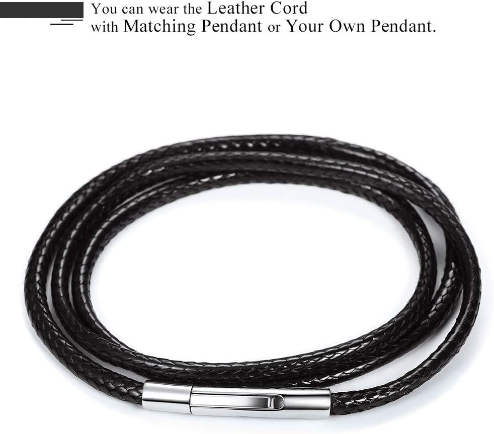 PROSTEEL Stainless Steel Pendant Necklace for Men Women, Cool Punk Shark Teeth Necklace, Cross Necklace, Star Of David Necklace, Black Leather Cord, Come Box