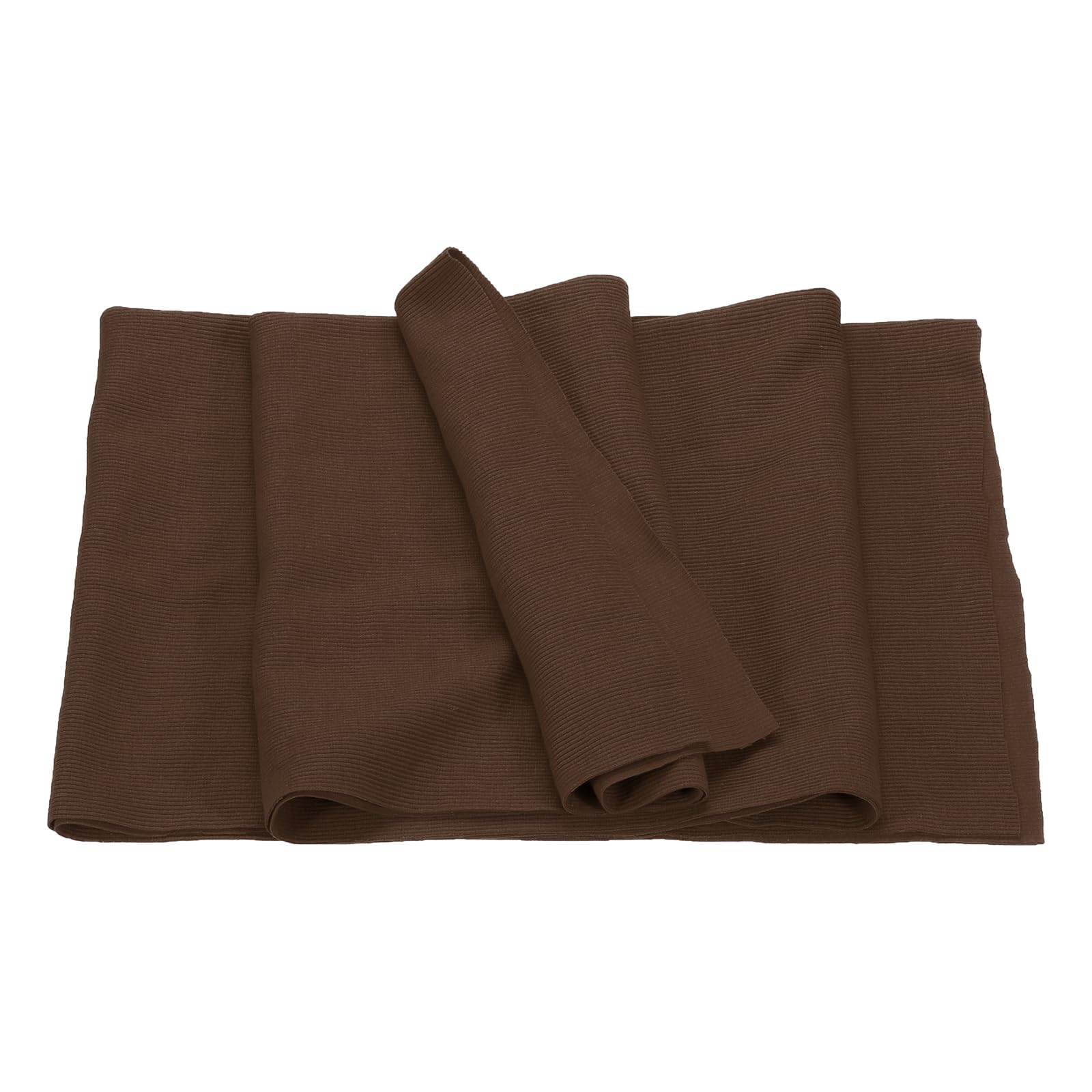 Rebower 20" x 47" Elastic Cuffs Ribbed Trims for Sewing Cotton Fabric Knitted Ribbed Stretch Band, [for Cuffs, Waistband, Collar] - Dark Brown