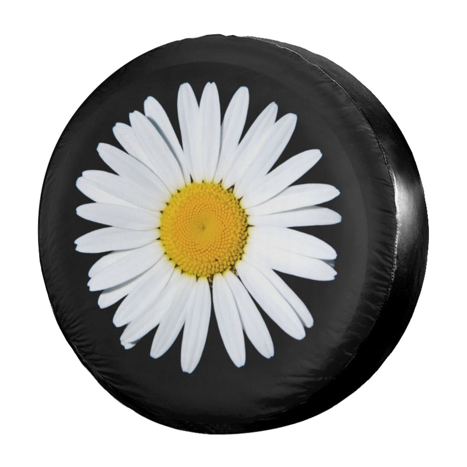Foruidea White Chrysanthemum Spare Tire Cover Dust-Proof Wheel Tire Cover Fit Trailer, RV, SUV and Many Vehicle 14 Inch