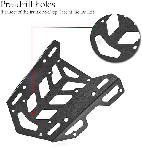 Miniatura 4 de Soporte de carga para equipaje trasero de motocicleta, barra extendida, soporte de montaje superior, kit de placa de soporte para pasajero trasero,