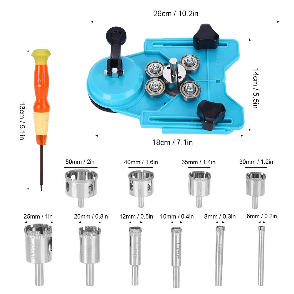 Guía Para Taladrar Azulejos Y Vidrio - Localizador De Agujeros Ajustable 4-83 Mm, Con Ventosas Y Rodamientos