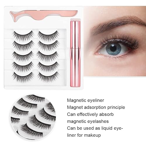 Miniatura 6 de Pestañas con imán, pestañas magnéticas y juego, pestañas postizas magnéticas, pinzas líquidas magnéticas, juego de herramientas de maquillaje de