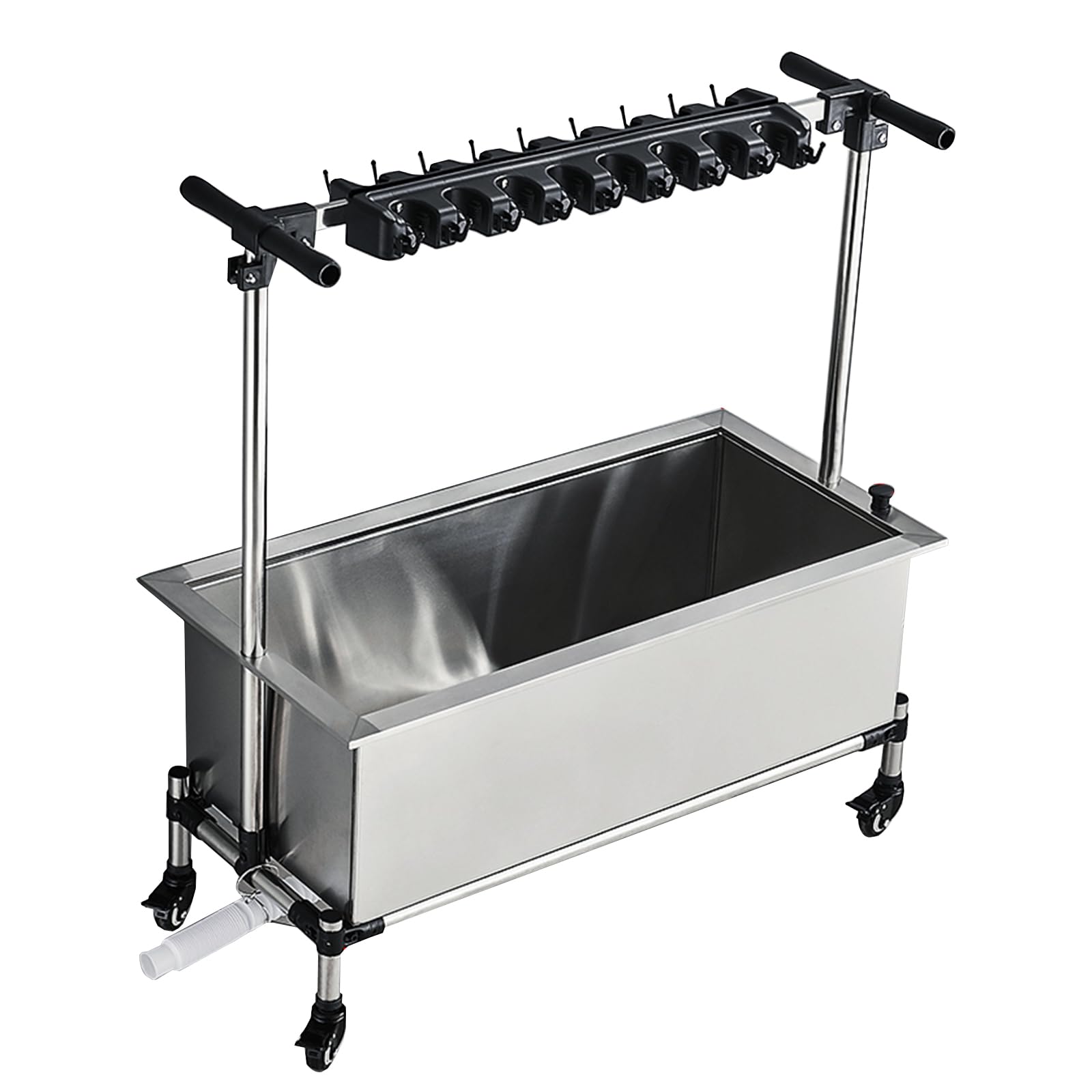 Janitorial Cartmobile Mop Sink Stainless Steel Utility Sink With Wheels Utility Mop Bucket Janitorial Cart Housekeeping Cart Cleaning Cart On Wheels,21 Slots An,21 Slots And 2,16 Slots and 20 Hooks