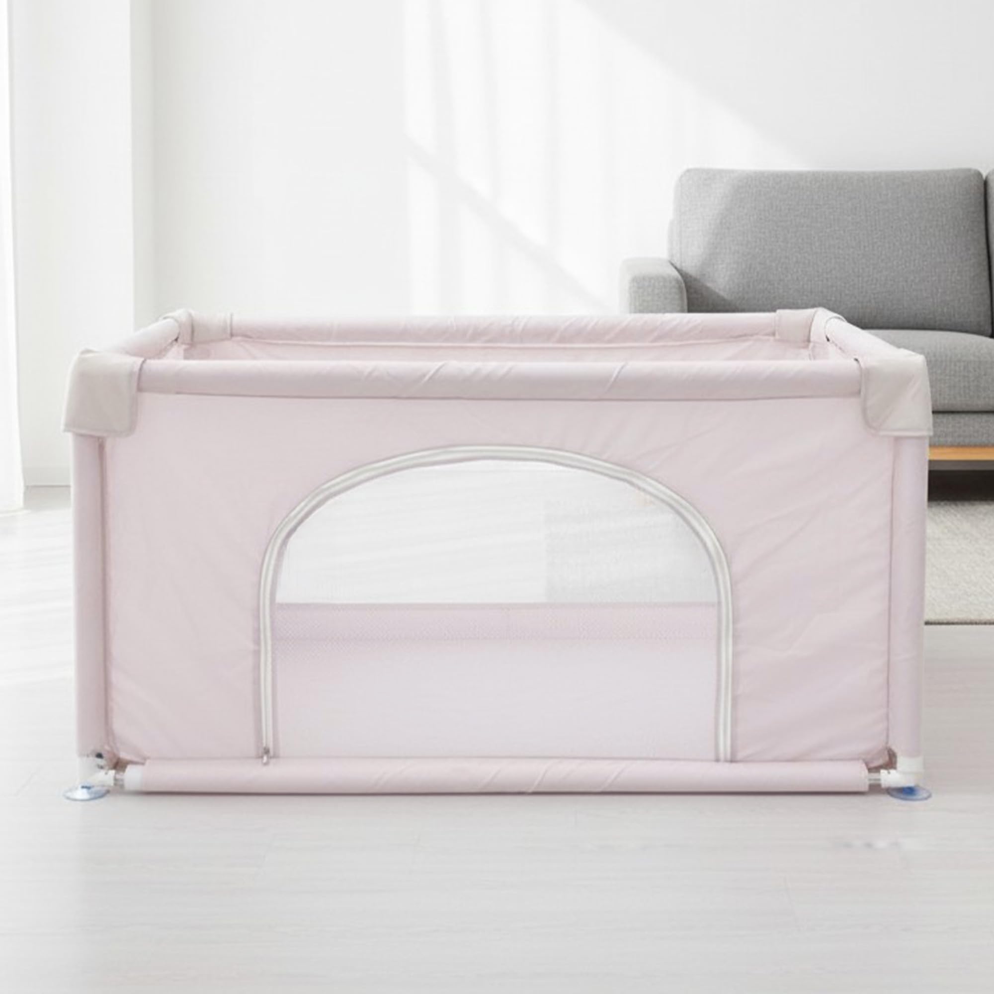 Amazon.co.jp: ベビーサークル Hugmuu コンパクト 120cm×70cm Pale