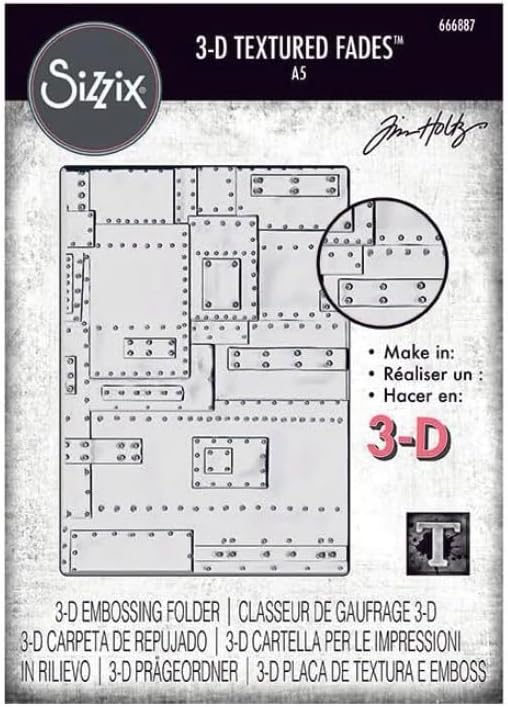 Amazon.com: Tim Holtz Sizzix Foundry 3-D Texture Fades Embossing Folder ...