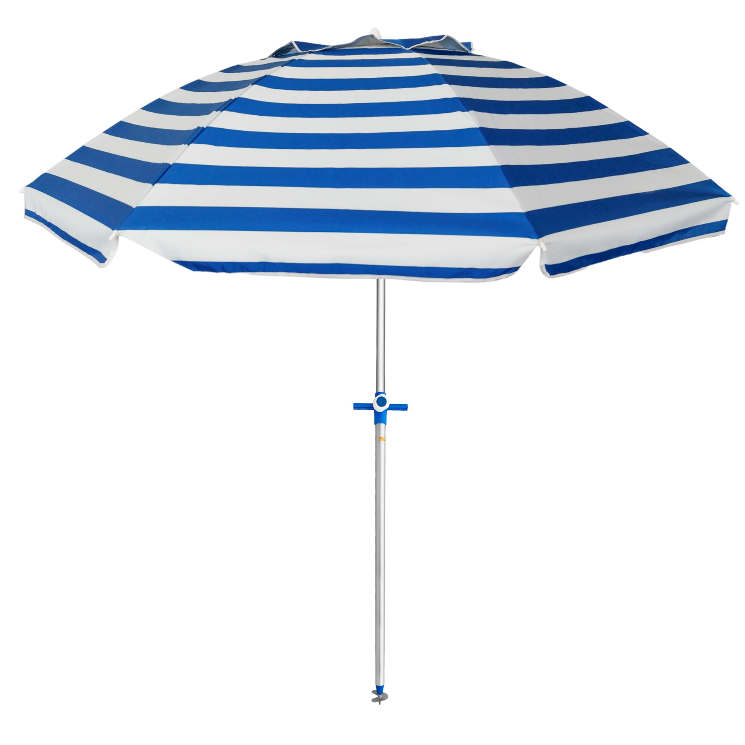 Pincho Sombrilla Playa Grande 200cm Antiviento Hasta 35km/h, Proteccion UV50+ Bloquea 99% Rayos UV, 8 Varillas Fibra de Vidrio, Tubo Aluminio Ligero, Reclinable, Sistema Facil, Bolsa Transporte