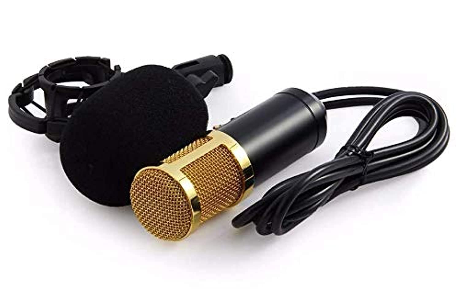 SKEIDOBM-800 Professional Condenser Sound Recording Microphone with Shock Mount for Radio Braodcasting Singing Black