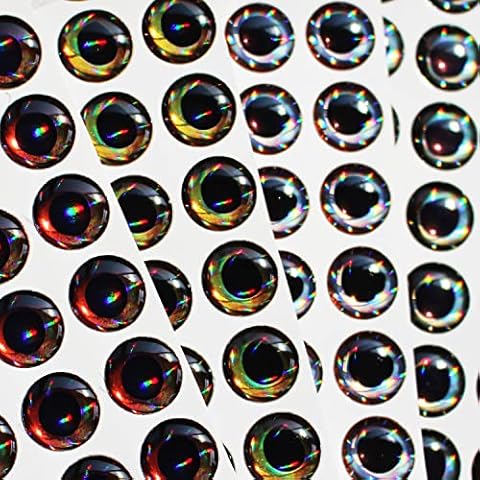 Tigofly 160 pcs/lot 4 Colors 10mm 3/8" 4D Sticky Fishing Lure Eyes Realistic DIY Jigs Crafts for Hooks Baits Fly Tying Materials Cover