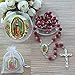 Our Lady of Guadalupe Rose Petal Scented Rosary - 6 Pcs Red Rosaries with Individual Matching Gift Box