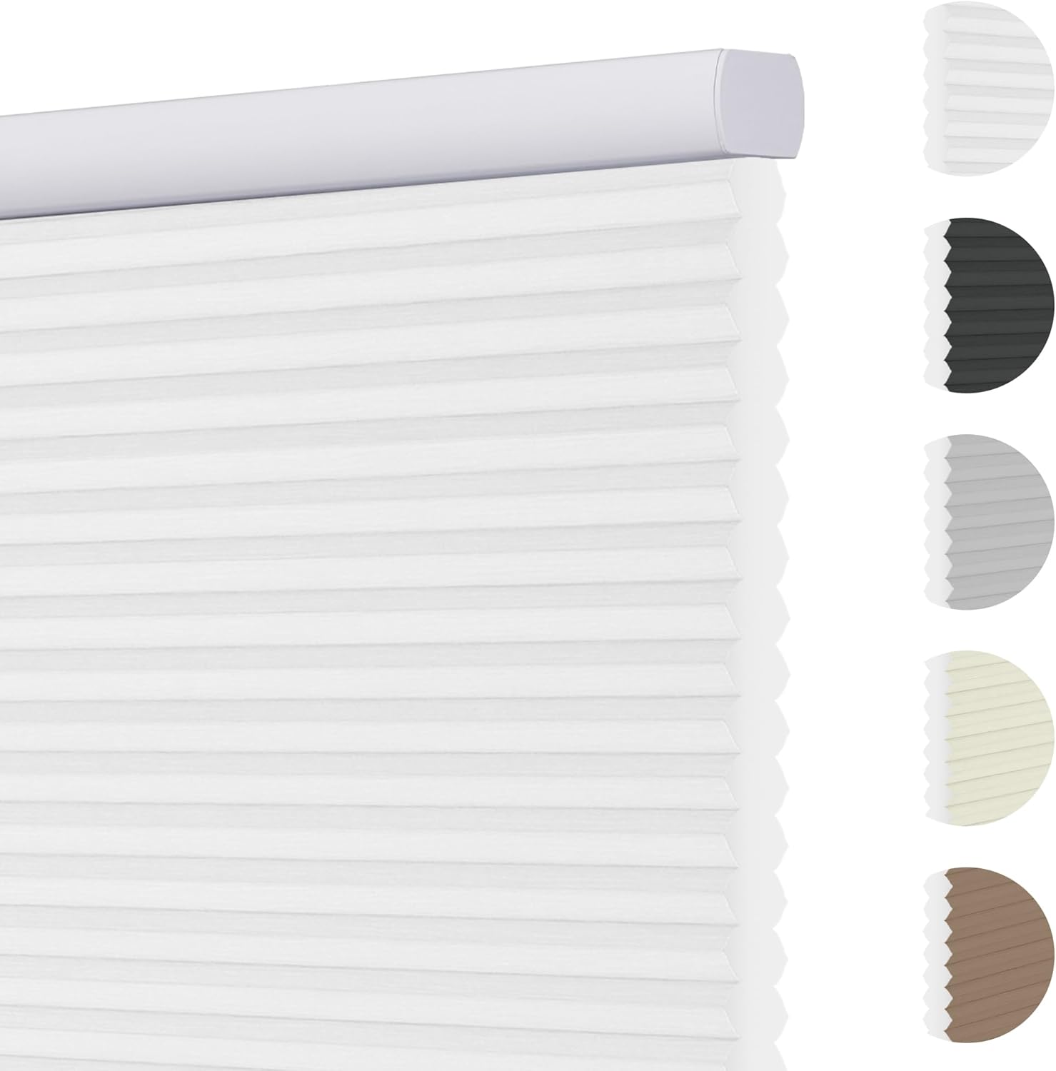 BERISSA Solar Cellular Shades for Windows, Cordless Light Filtering Blinds