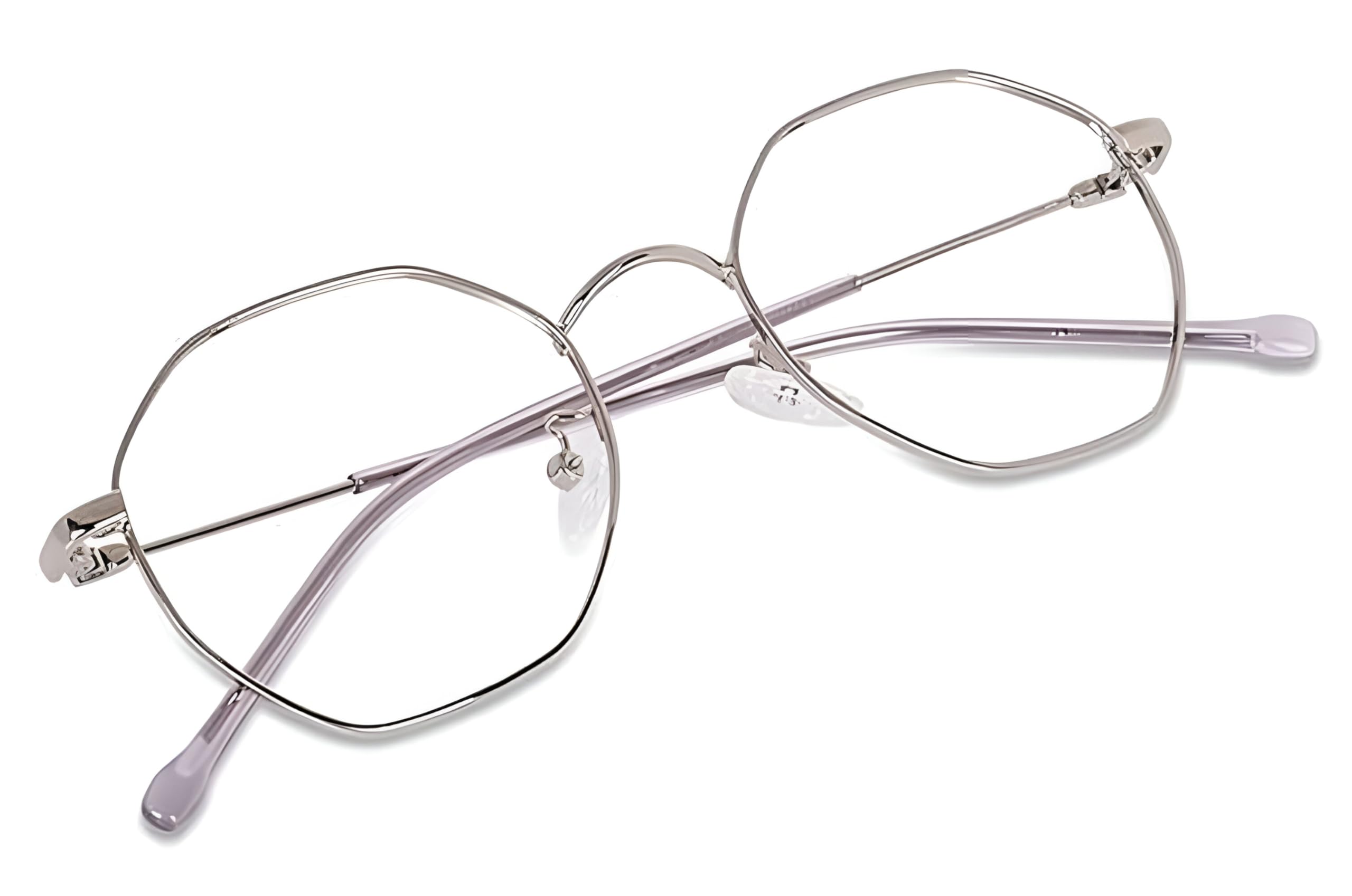 Roshfort Hexagonal Blue Cut Zero Power Computer Glasses for Men & Women | Anti-Glare Eyewear | Lightweight Spectacle Frame Eyeglasses UV Protection-image-19