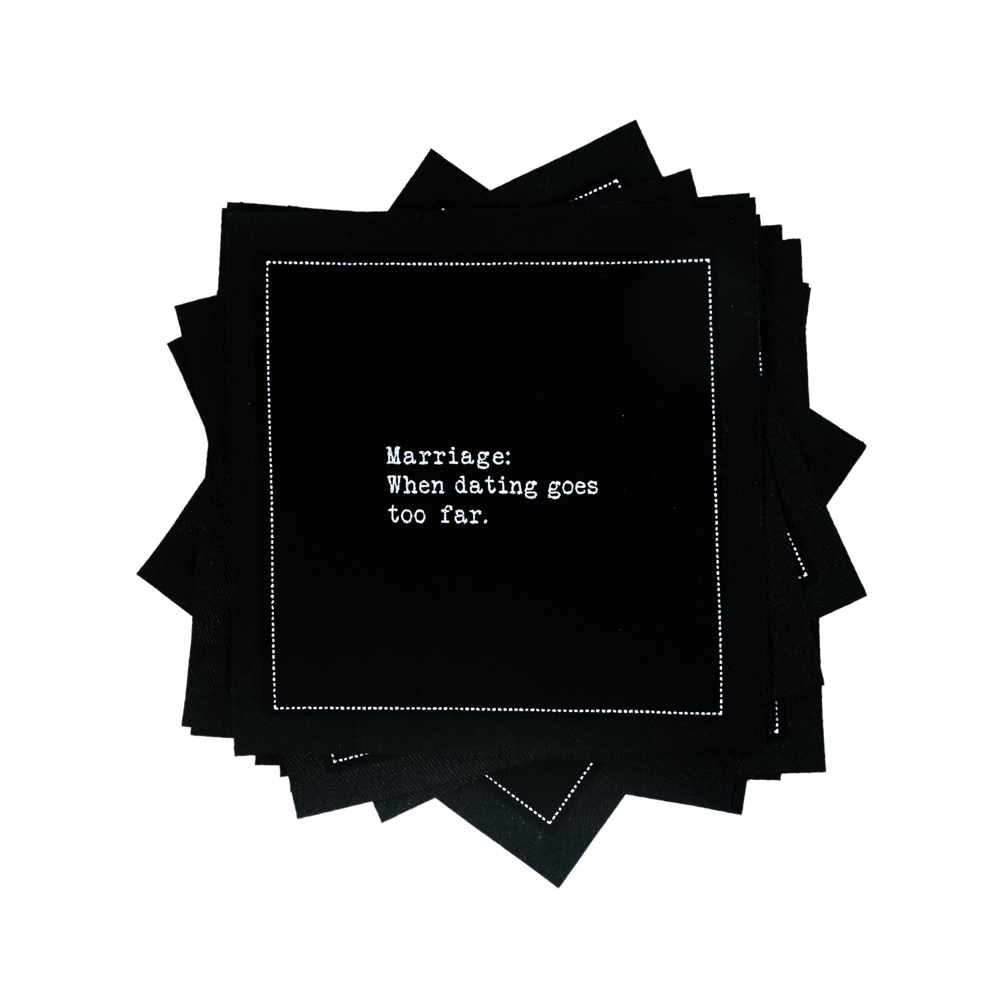 Five Star Napkins Black Five Star Funny Marriage Quotes | Cotton Cocktail Napkins | 50 Luxury Disposable Beverage Napkins With Witty Bar Quotes | Drink Napkins For Parties, Bars, Weddings & Game Nights