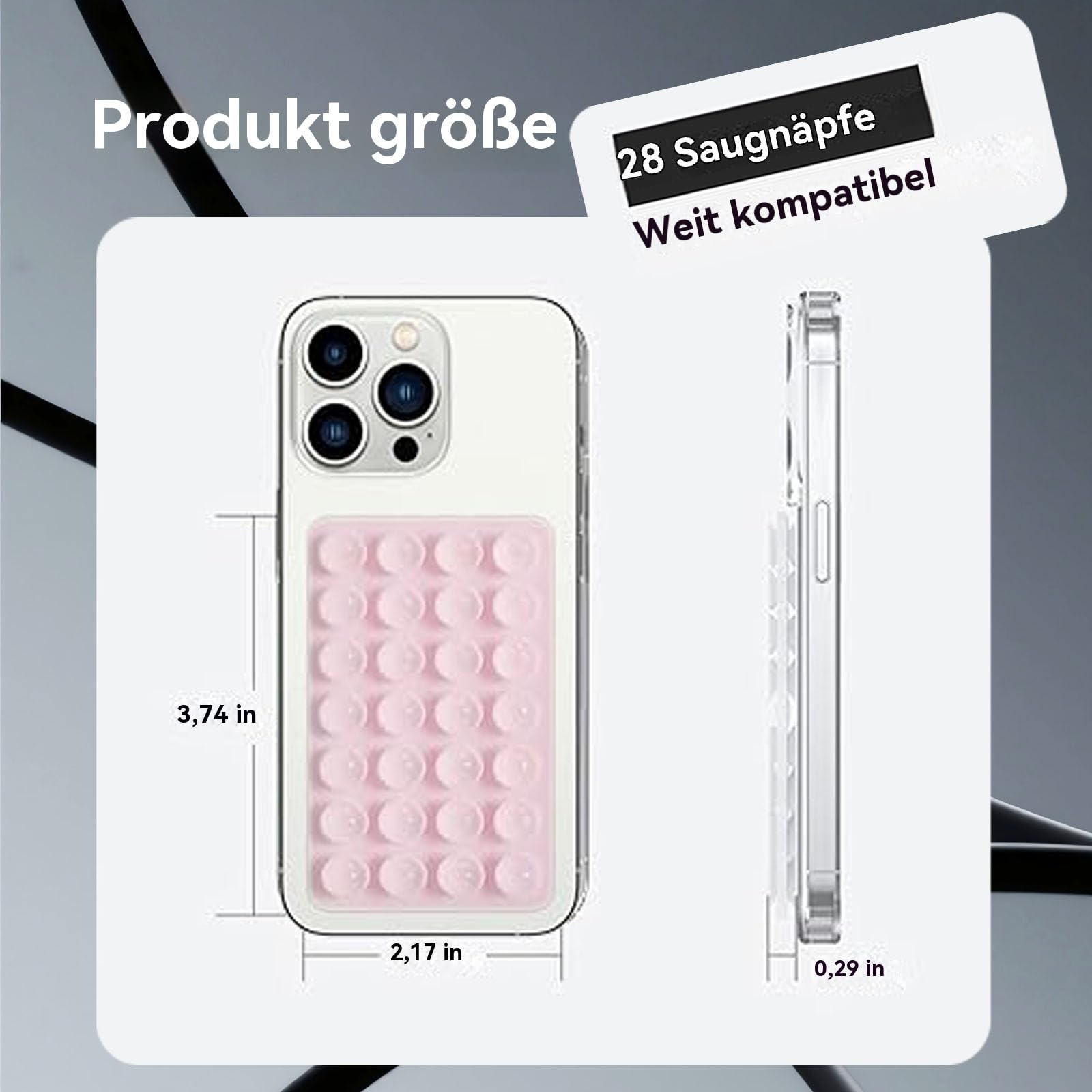 3 stuks siliconen zuignap telefoonhoesje houder dubbelzijdig, geen