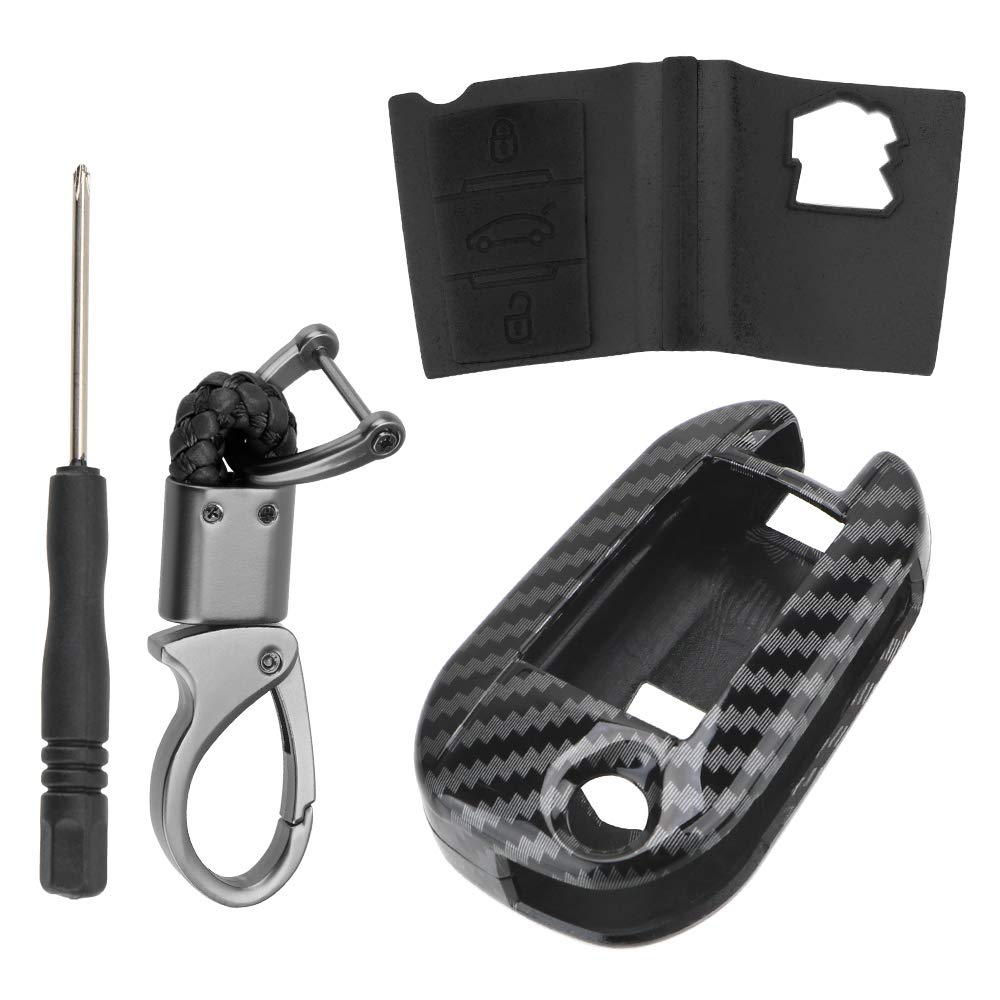Custodia Portachiavi Auto In Metallo E Pelle Blu – Per Citroën C3 C4 Cactus, Peugeot 308 3008, Opel Crossland