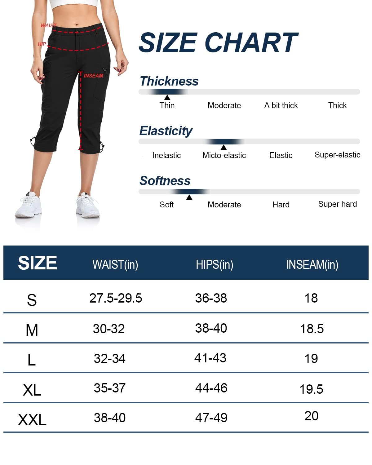 GymBrave Pantalones Trekking Mujer Verano 3/4 Pantalon Cargo Pirata Secado Rápido con Cremallera Bolsillos para Outdoor Acampada