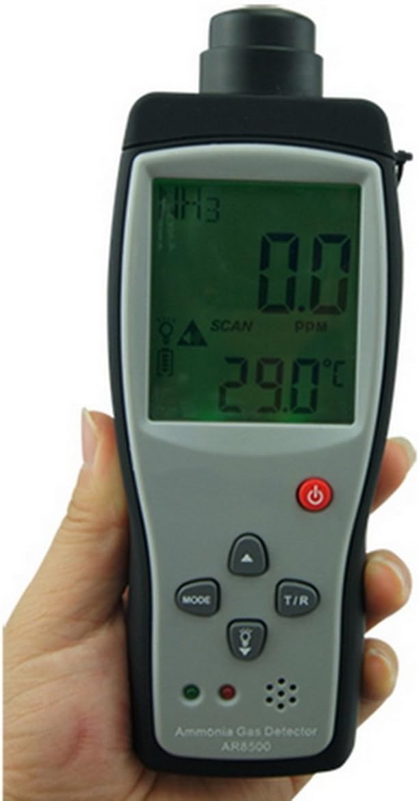 Digital Portable NH3 Meter Ammonia Gas Detector with LCD Backlight Rechargeable Battery,Measuring Range 0-100PPM