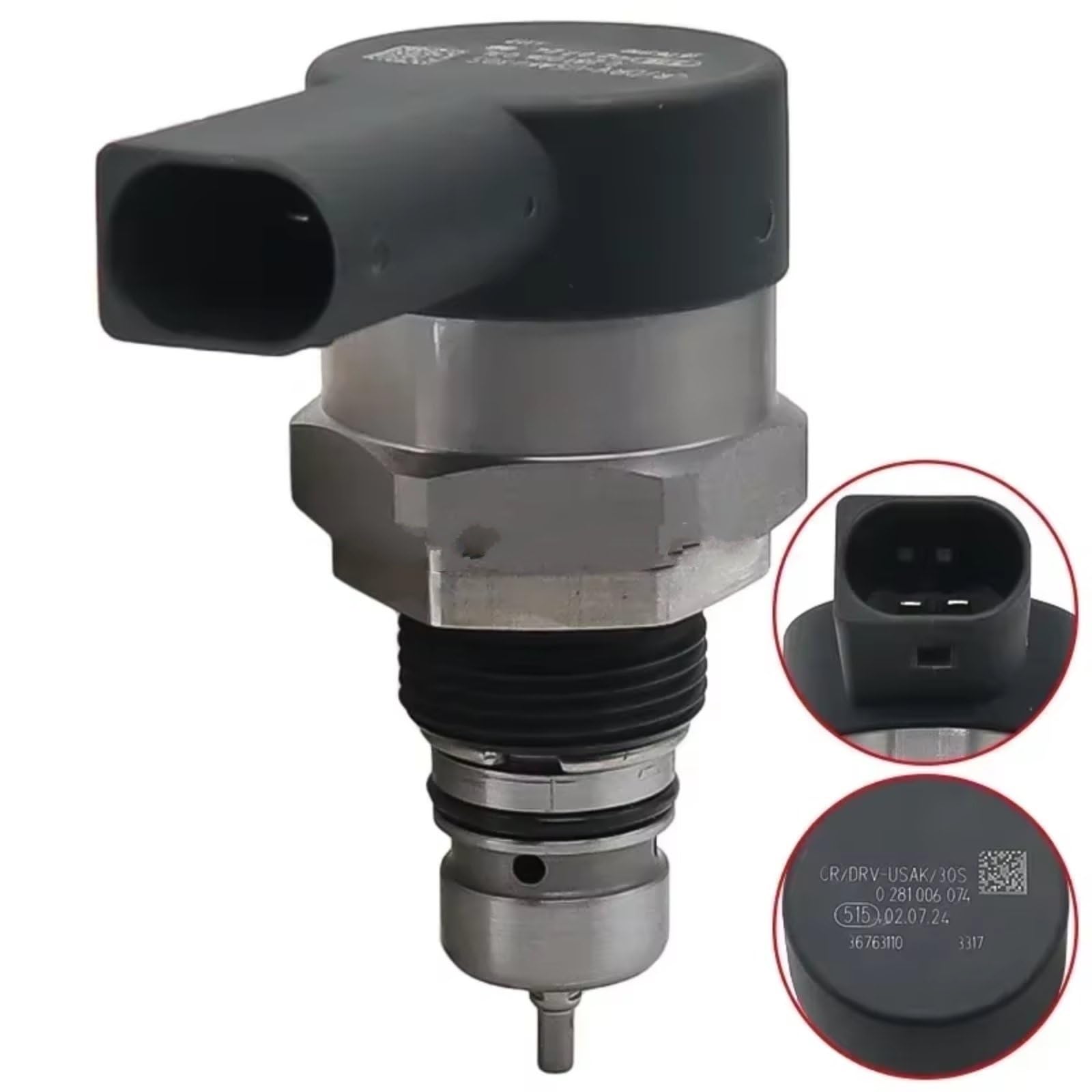Regulador de presión del riel Combustible Compatible con VW para Passat SCV Unidad Medición Regulador Presión Control Succión Bomba Combustible Automóvil OEM 0281006074