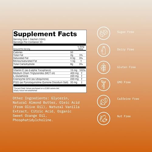 Miniatura 2 de Mikra Suplemento antioxidante liposomal glutatión + con CoQ10 y PQQ - Apoyo celular avanzado para energía, enfoque y apoyo a la salud inmunológica -