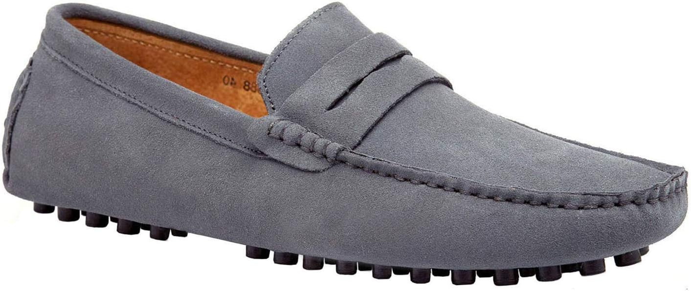 JIONS Mens Driving Penny Loafers Suede Moccasins Slip On Casual Dress Boat Shoes