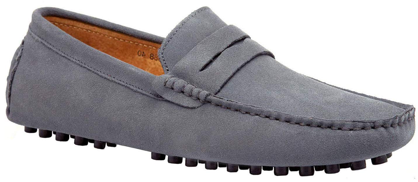 JIONS Mens Driving Penny Loafers Suede Moccasins Slip On Casual Dress Boat Shoes