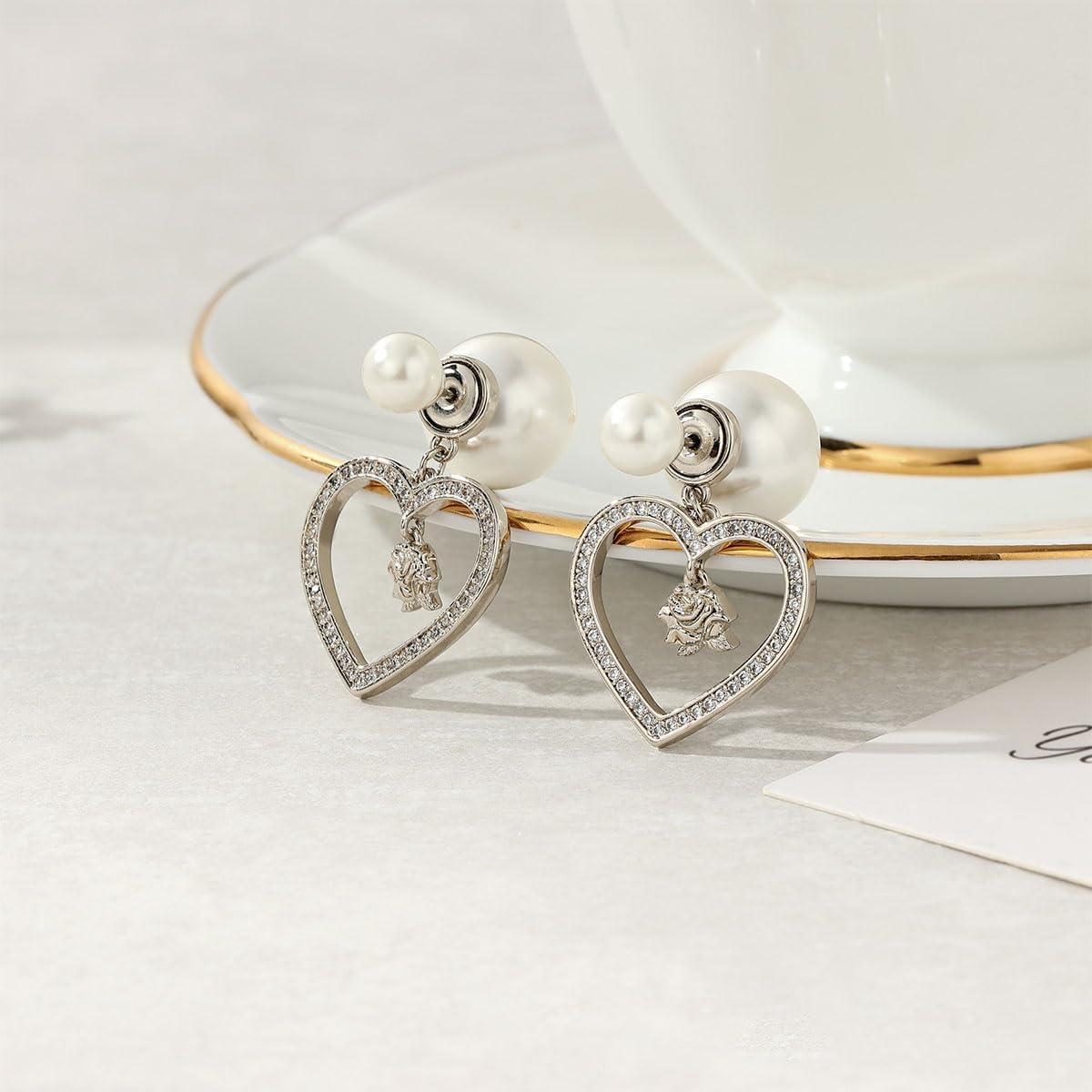 NONNYL Gifts for Wife Jewelry - Pearl Jewelry Earrings for Women, Birthday Jewelry for Girlfriend, Valentine's Day for Wife, Mother's Day for Mom Grandma N8055