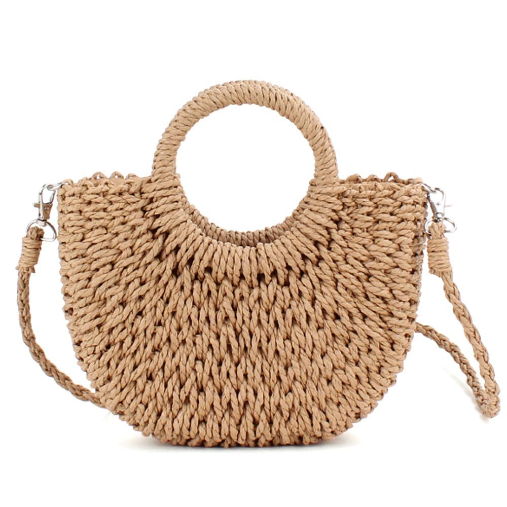 Mini Semi-circle Rattan Straw Bag
