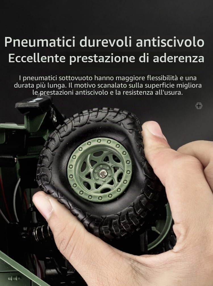 OBEST Military RC Truck,2.4 GHz Fuoristrada Radiocomandata 4WD Truck per Adulti Bambini Ragazzi