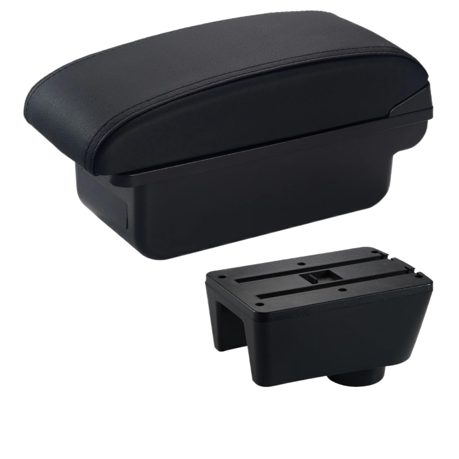 Hguvsjd Armrest Box For Seat For Ibiza 6J 6L Armrest Auto Storage Box Retrofit Parts Interior Accessories Car Armrests(A Black Line No USB)