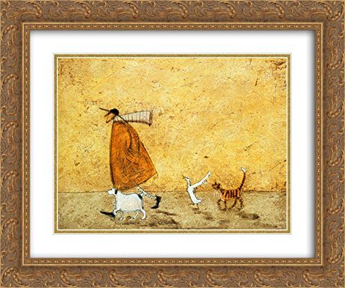 Ernest, Doris, Horace and Stripes 2X Matted 24x20 Gold Ornate Framed Art Print by Sam Toft
