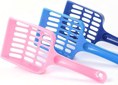 Miniatura 5 de shlutesoy Cuchara de arena para gatos, bandeja con asa, compacta, color sólido, tamiz de arena para gatos, tamaño único