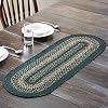 VHC Brands Pine Grove Braided Jute Table Runner Oval Green 13×36