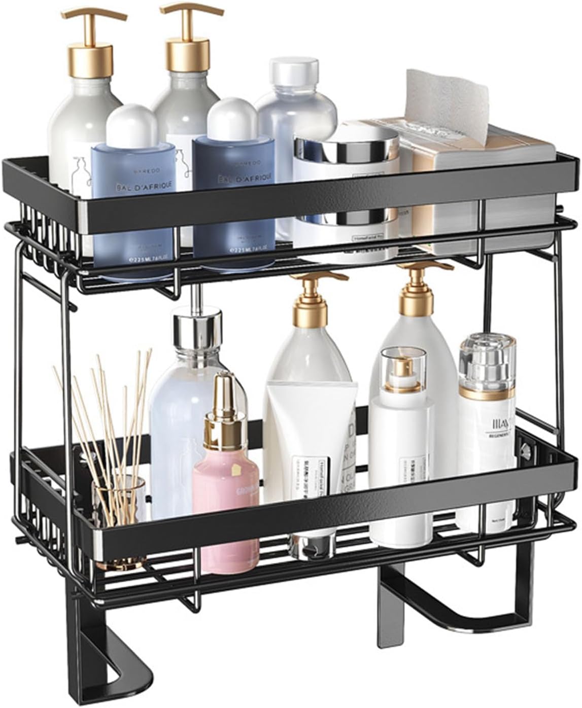 Saihisday 2-Tier Bathroom Over The Toilet Storage Shelf, Large Capacity No Drilling Bathroom Organizer, for Bathroom