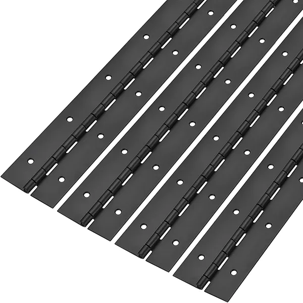 uxcell Piano Hinge 16Inch x 2Inch, 4pcs Stainless Steel Continuous Hinge Piano Hinges for Cabinets, Door, DIY Storage Boxes, 0.059" Leaf Thickness, Black