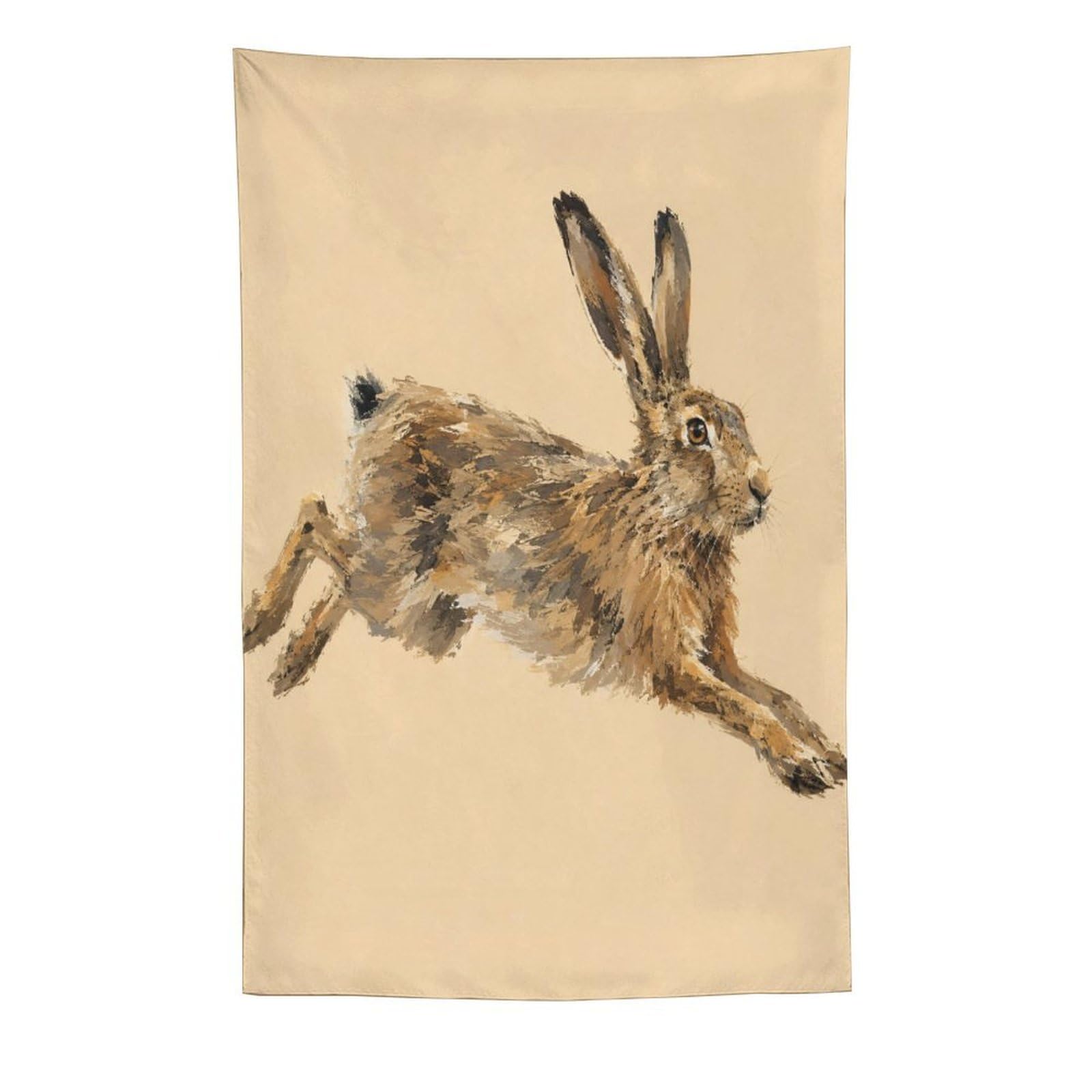 H3B8U2Y5 Leaping Hare Wall Tapestry, Watercolor, Loose Watercolor