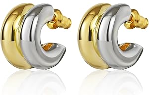 Two Tone Double Hoop Earrings: Elevate Your Style with Versatility and Shine