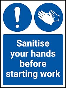 Hygiene-Schild 'Hände Desinfizieren' – Starker Kunststoff, 150x200 Mm, Für Arbeitsplatz & Eingang