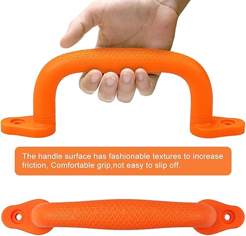 Miniatura 5 de SELEWARE Manijas de seguridad naranjas para patio de juegos, mango de plástico antideslizante para parque infantil, asas duraderas para interiores y