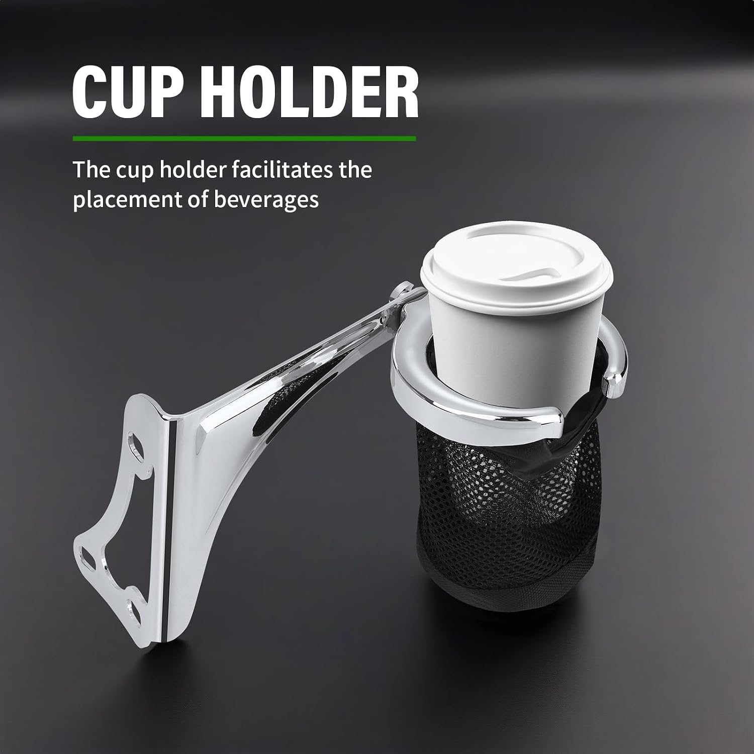 Motorcycle Cup Holder, Passenger Armrests Adjustable Rear Armrest with Drink Holder Fit for Harley 1997-2013 (Right)