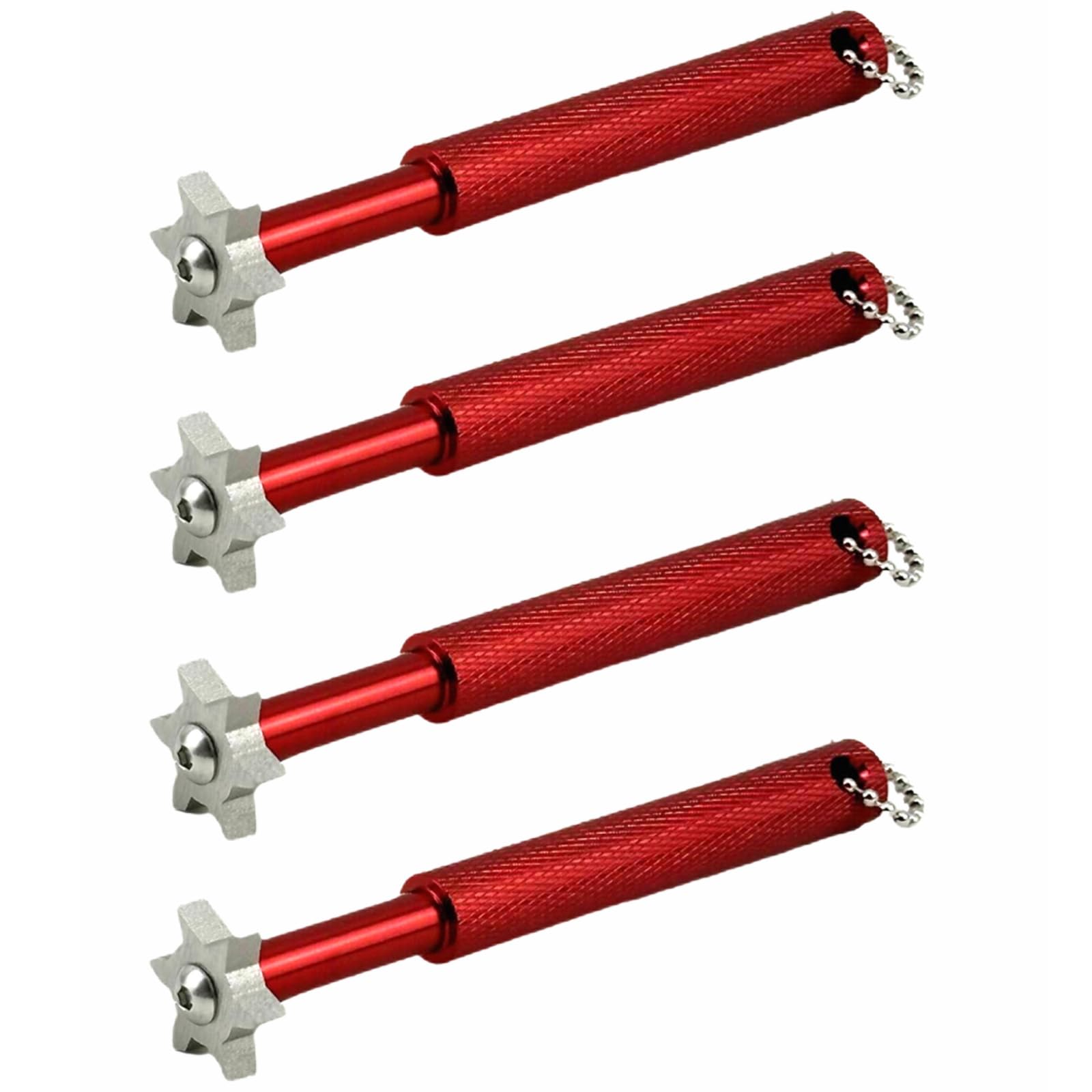 4PCS Golf Club Groove Sharpener Tool, Groove Sharpener With 6 Heads, Durable Golf Accessories For Men And Women Utility Clubs Re-Grooving Cleaning (RD)