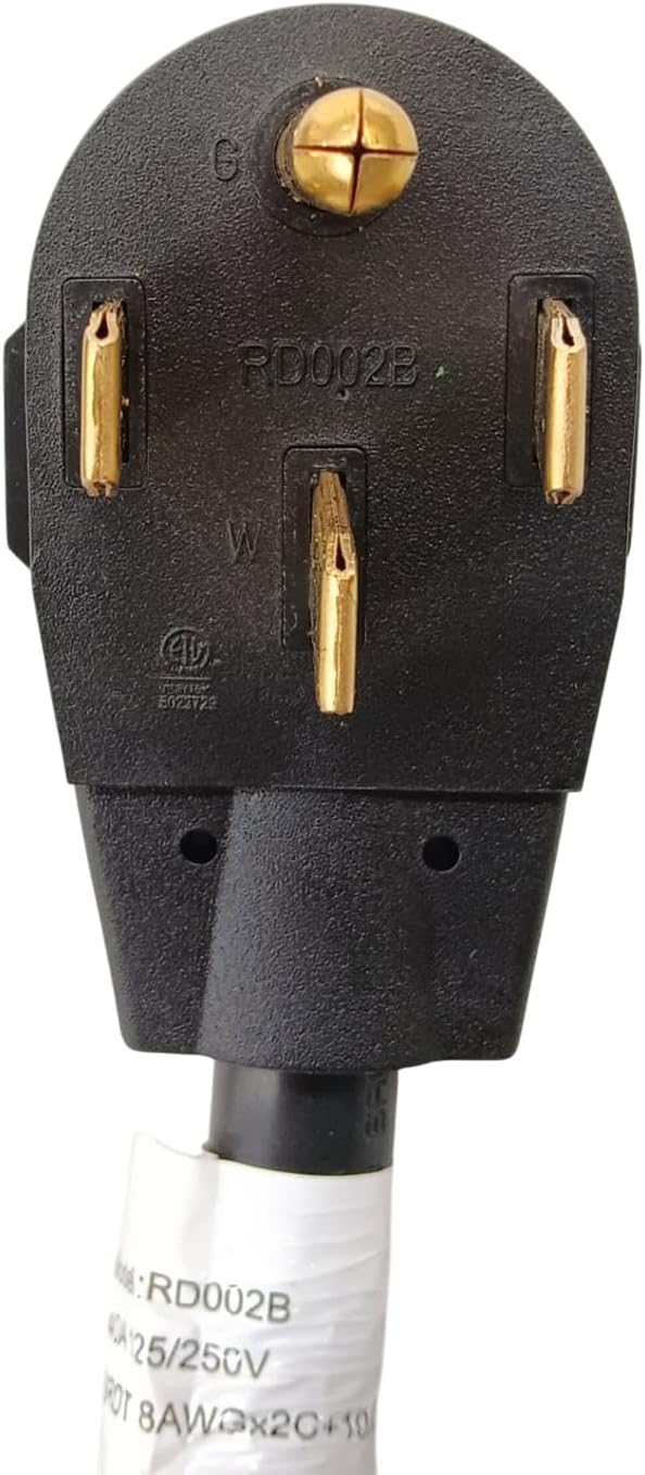 Electrical Range 5' Power Cord, 40 Amp, 4 Prong Wire, 125/250V, SRC4-40-5