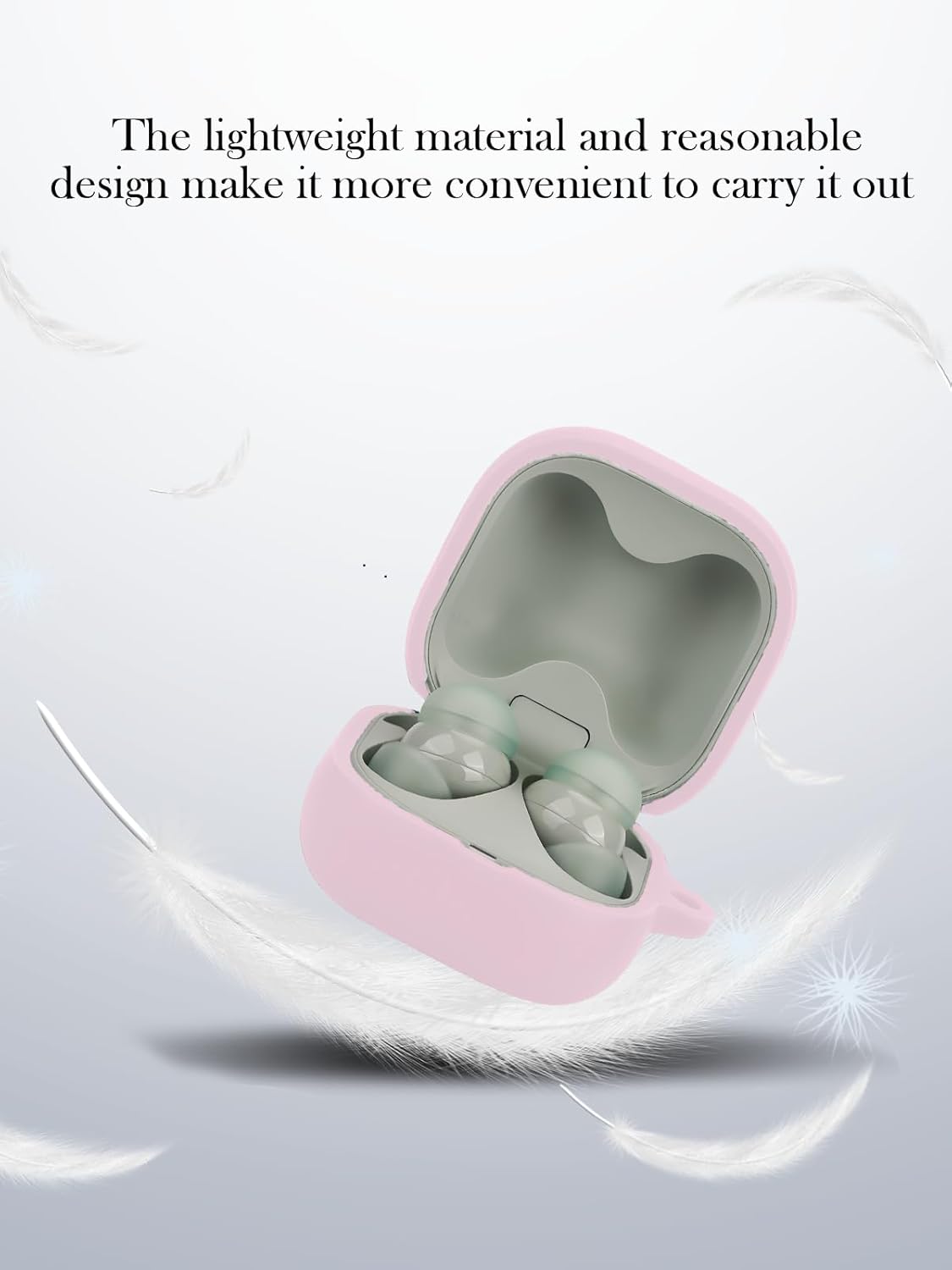 Case for Sony LinkBuds Fit Truly Wireless Noise Canceling Earbud Headphones(Model Number:WFLS910NW),Soft Protective,BOVUGAC Silicone Case Cover with Keychain & Cleaning Kit & Lanyard-Pink - Image 6