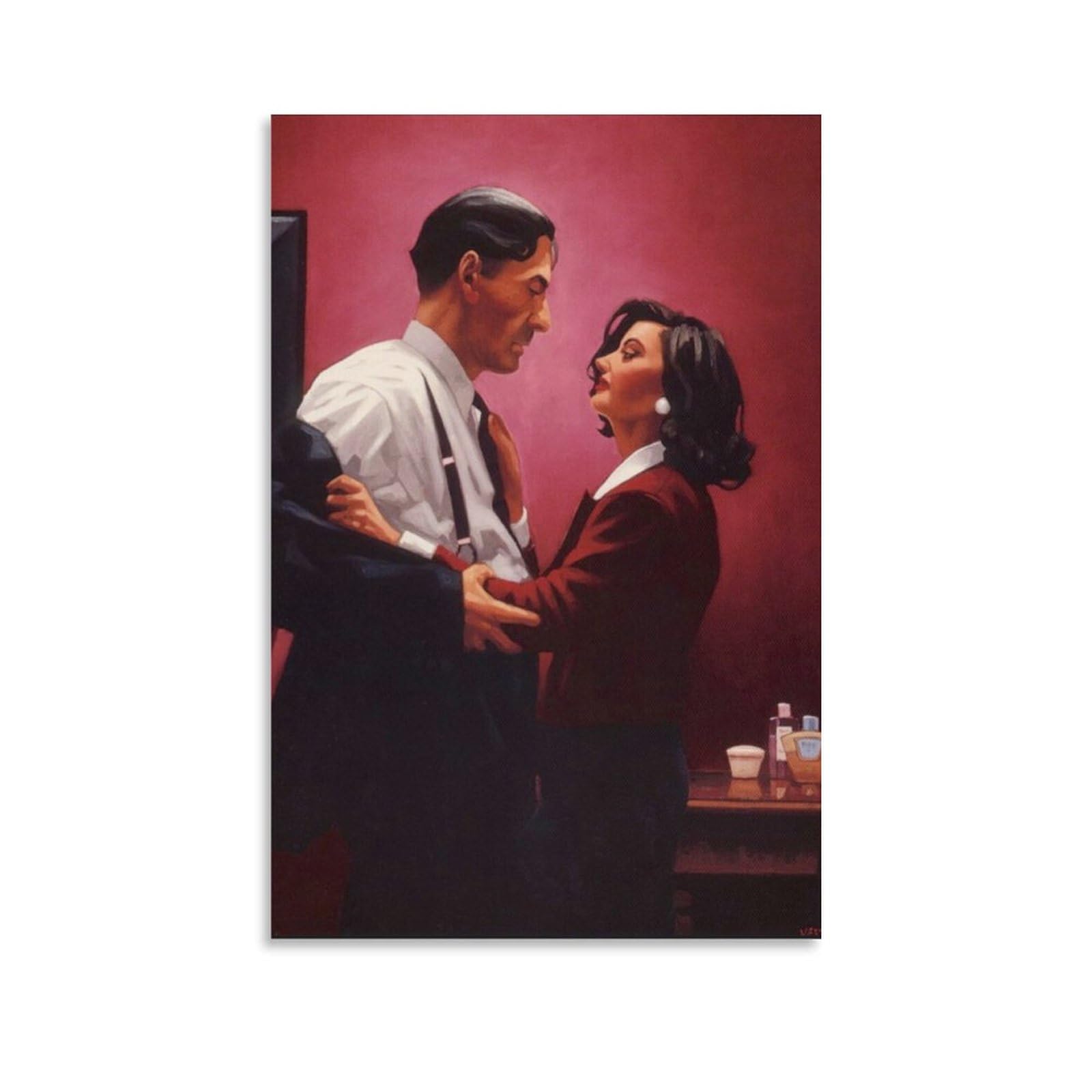 Love Story by jack_vettriano Wall Art Prints Poster (3) Canvas Poster Wall Art Picture Prints Hanging Photo Decor Home Posters Artworks 08x12inch(20x30cm) โ image 1