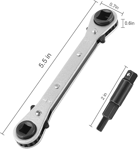 Miniatura 3 de Funnytek Llave de servicio HVAC con adaptador de broca hexagonal Kit de herramientas para reparación de equipos de refrigeración de aire