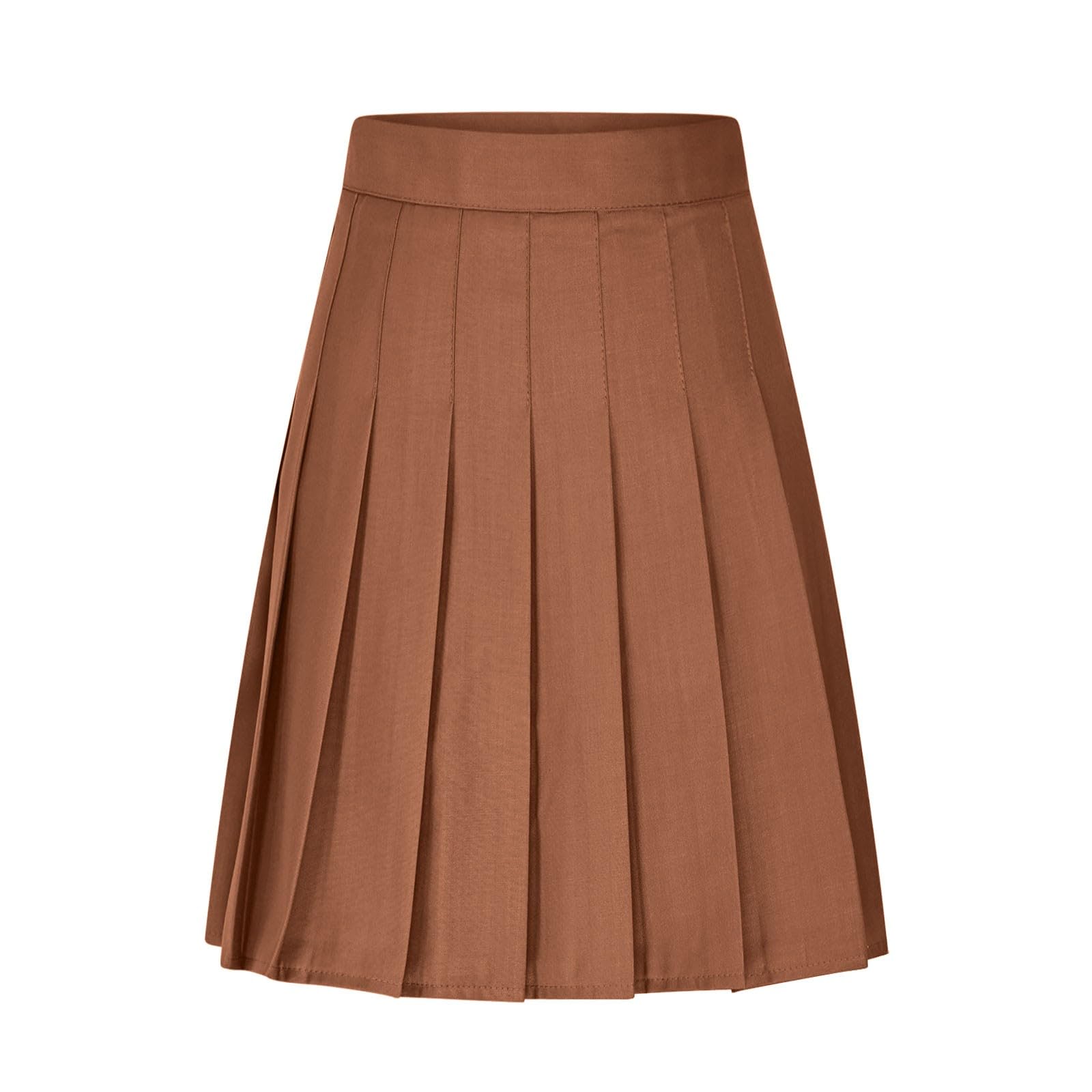 Pleated Skirts for Women UK Elasticated Waist Short Summer Skirts with Shorts Knee Length Flared A Line Skirt Midi Boho Short Pleated Skirt for Tennis Workout Casual Beach Work