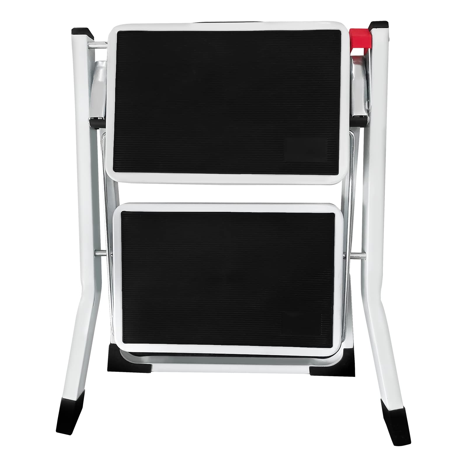 Escabeau Pliant Portatif de Tabouret Robuste à 2 Marches avec Pédales Antidérapantes en Caoutchouc Capacité de Charge Maximale 150kg