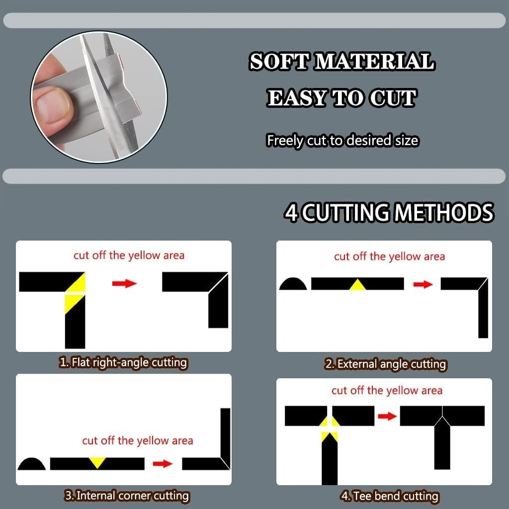 KRILLIQ Cord Cover Cord Hider Floor Cable Cover Self-Adhesive Easy to Cut PVC Power Cable Protector Floor Cord Protector for Prevent Animal Bites for Floor Cable