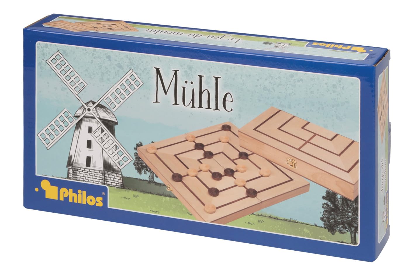 Philos Nine Mens Morris Game with Folding Wooden Board